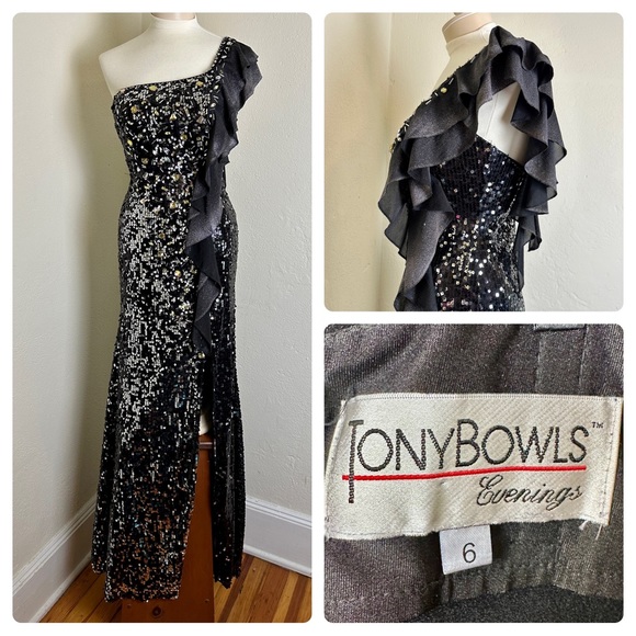 Tony Bowls Evenings Chiffon Print Prom Dress TBE21033 Purple/Multi main image 1
